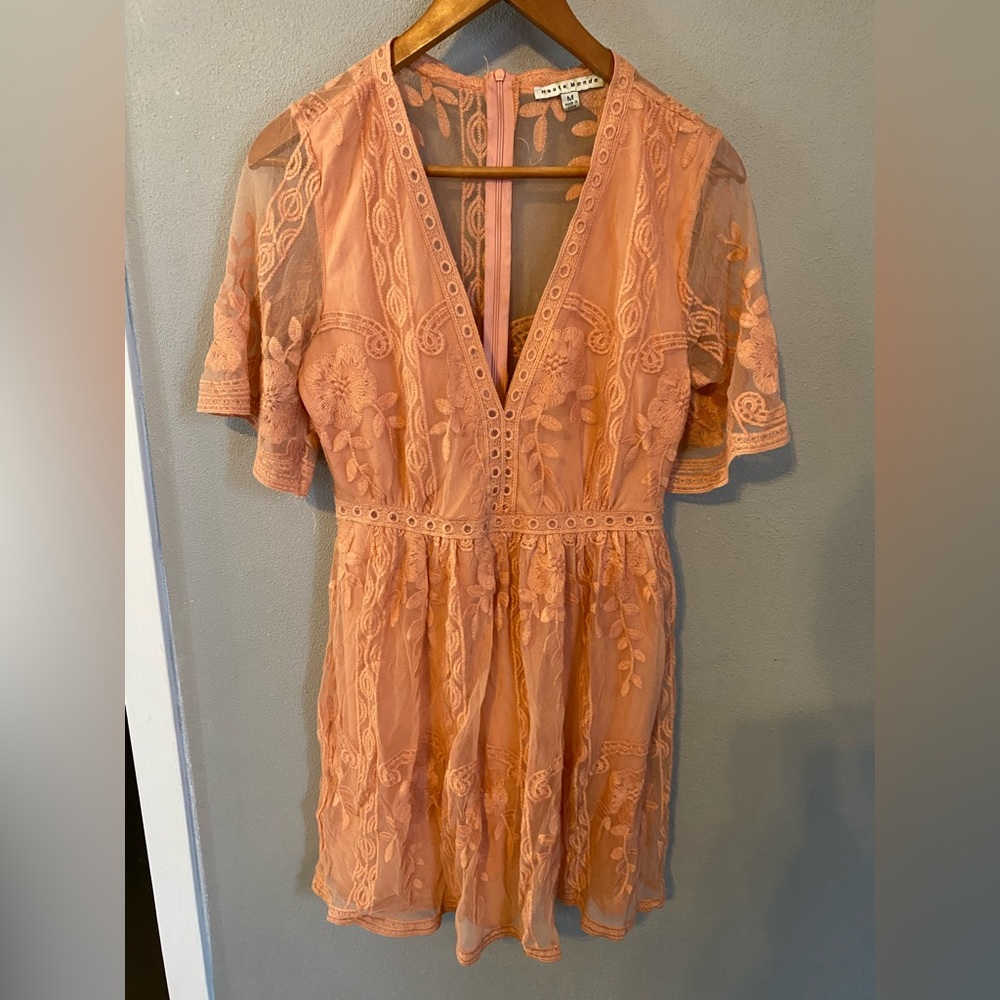 Peach/Coral Lace Dress